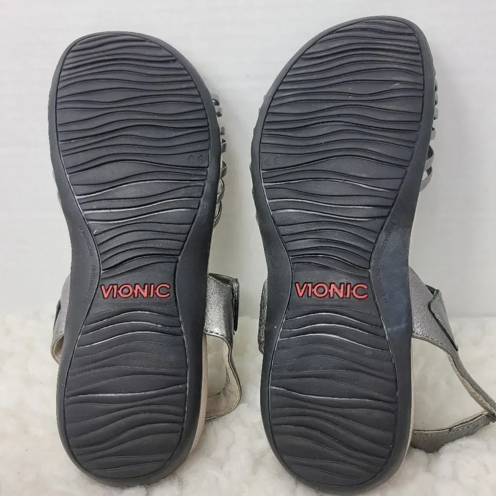 Vionic Talulah Womens Size 8 Sandal Gray Orthotic Footbed Shoes